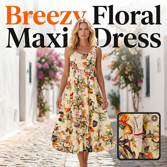 💥 Tidsbegrenset tilbud! Blomstret maxikjole 🌸 Sommer & komfort | 📏 S-5XL