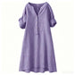 👗 BEGRENSET TILBUD: 50 % RABATT! ✨ Tunika-kjole med V-hals for damer – med knapper, 12 farger, store størrelser 🌸
