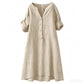 👗 BEGRENSET TILBUD: 50 % RABATT! ✨ Tunika-kjole med V-hals for damer – med knapper, 12 farger, store størrelser 🌸