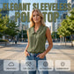 Damebluse med V-hals og knapper