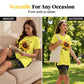 🌈✨BLITZTILBUD 56 % RABATT! 👚 Sett med tunika og shorts med mønster for damer – avslappet passform, sidesliss og iøynefallende mønster over hele plagget 🩳