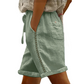 Casual shorts med snøring og blonder for kvinner