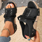 Peep-toe-sandaler med kilehæl for damer