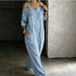Løs Overall Jumpsuit med Vide Ben og Lommer