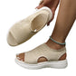 Pustende strikkede plateausandaler for kvinner