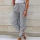 🔥 50 % RABATT 👖 Damebukser med snøring i livet og knapper ved anklene ✨ Lette, stilrene og perfekte til en avslappet hverdag 🌿