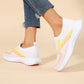 Pustevennlige strikkede slip-on-joggesko for kvinner