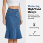 👗👖 Elegant denimskjørt med høy midje og fiskehale-kant