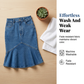 👗👖 Elegant denimskjørt med høy midje og fiskehale-kant
