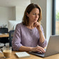 Brodert bluse i bomull og lin for damer