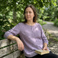 Brodert bluse i bomull og lin for damer