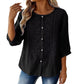 Brodert bluse i bomull og lin for damer