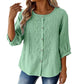 Brodert bluse i bomull og lin for damer
