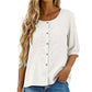 Brodert bluse i bomull og lin for damer
