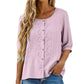 Brodert bluse i bomull og lin for damer
