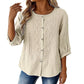 Brodert bluse i bomull og lin for damer
