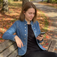 🔥 49 % rabatt – kun i dag 💙 Denimblazer med smal passform og stående krage