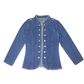 🔥 49 % rabatt – kun i dag 💙 Denimblazer med smal passform og stående krage