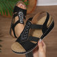 🔥 50 % RABATT 👡✨ Sandaler med kilehæl og strass 🌟 Komfortable, elegante og perfekte til alle sommerens anledninger ☀️