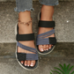 Flate sandaler med flere stropper for damer