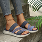 Flate sandaler med flere stropper for damer