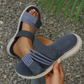 Flate sandaler med flere stropper for damer