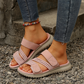 Flate sandaler med flere stropper for damer