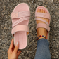 Flate sandaler med flere stropper for damer