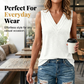 Casual, ermeløs tank-top med V-hals for damer
