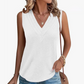Casual, ermeløs tank-top med V-hals for damer