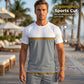 🏃 BEGRENSET TILBUD: 50 % RABATT! ✨ Sportsett for menn med fargeblokker – pustende, mikromesh, ergonomisk ☀️