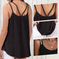 Mesh Cami-topp 🌿✨ – Doble stropper, uregelmessig kant, løs passform, 10 farger