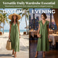 👗 50 % RABATT NÅ! 🌸 Vårlig, ermeløs kjole med V-hals og volanger for damer – Lett og luftig snitt – Perfekt for sommerdager, stranden eller brunsj – sjarmerende og behagelig å ha på seg 💃