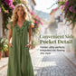 👗 50 % RABATT NÅ! 🌸 Vårlig, ermeløs kjole med V-hals og volanger for damer – Lett og luftig snitt – Perfekt for sommerdager, stranden eller brunsj – sjarmerende og behagelig å ha på seg 💃