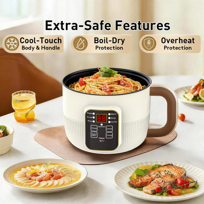 🍲 50 % RABATT I BEGRENSET TID! ✨ Multifunksjonell smart elektrisk gryte – 6 forhåndsinnstilte programmer, forsinkelsestimer, dampkoker 🍜