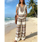 👗 50 % RABATT I BEGRENSET TID! ✨ Sett med mønstret topp og bukser for damer – boho-mønstre, avslappet passform, perfekt til ferien 🌴