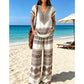 👗 50 % RABATT I BEGRENSET TID! ✨ Sett med mønstret topp og bukser for damer – boho-mønstre, avslappet passform, perfekt til ferien 🌴