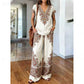 👗 50 % RABATT I BEGRENSET TID! ✨ Sett med mønstret topp og bukser for damer – boho-mønstre, avslappet passform, perfekt til ferien 🌴