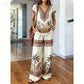 👗 50 % RABATT I BEGRENSET TID! ✨ Sett med mønstret topp og bukser for damer – boho-mønstre, avslappet passform, perfekt til ferien 🌴