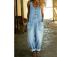 Ermeløs jumpsuit med vide ben for damer