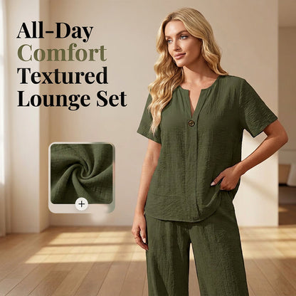 👕Nytt sett for våren og sommeren i store størrelser: en avslappet langermet dametrøye og løse bukser, ✨Perfekt til ferien og hverdagen
