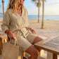 Dame Casual Todelt Sett med V-hals Topp og Shorts