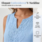 👗 50 % RABATT I BEGRENSET TID! 💥 Luftig sommerkjole til fritidsbruk – mykt stoff, brodert V-hals, krøllbestandig ✨