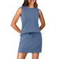 👚 50 % RABATT NÅ! 👗 Sett med ermeløs topp og skjørt til damer – Innebygde shorts, pustende og luftig – Perfekt til tennis, golf eller avslappede sommerdager – Sporty og elegant todelt sett 🎾