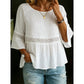 Peplum-bluse med volanger på ermene for damer