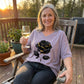 Dame Plus Size V-hals T-skjorte med roseprint