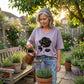 Dame Plus Size V-hals T-skjorte med roseprint