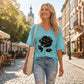 Dame Plus Size V-hals T-skjorte med roseprint