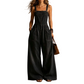 Løs denim-jumpsuit for kvinner til sommeren, med lommer