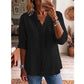 👚✨Casual damebluse med V-hals og volangkant – Enkel og feminin stil til hverdags🌸